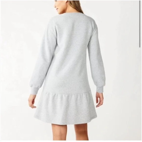 Nine West Heather Grey Sweatshirt Dress: Size Medium - Picture 6 of 9